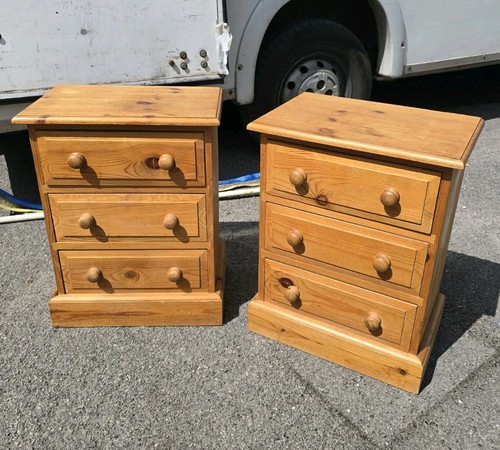 Pair vintage pine bedside - of,