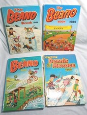Three 1980s Beano Annuals and One Dennis the Menace (1984, 1985, 1986)