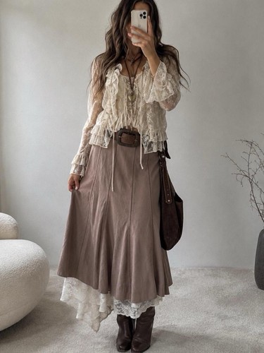 Bhs brown long skirt - bhs,