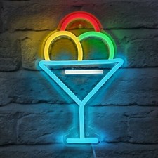 Multicoloured Ice Cream Sundae Shaped Neon Light - USB Operated