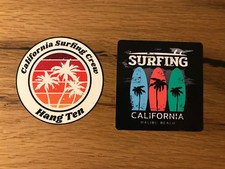 2x Surfer Stickers Surf Board