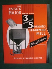 Essex Major Hammer mill, Vintage Sales Sheet.