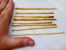 8 x Victorian Edwardian bone Crochet Hooks