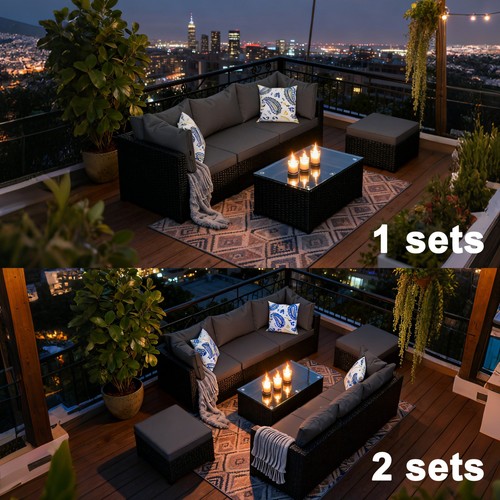 Grey patio furniture set - furniture,