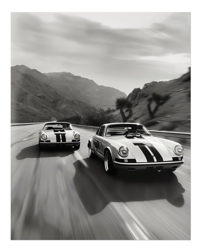 Classic car racing wall art - car,