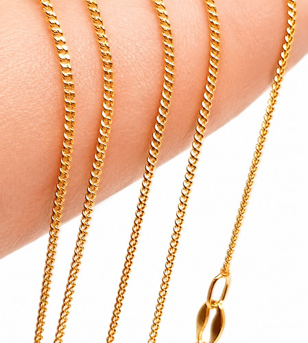 Gold silver chain necklace - gold,