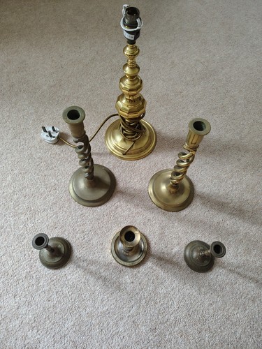 Vintage brass table lamp - brass,