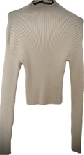 ZARA Womens Beige Rib High