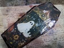 vintage style ghost & cat Coffin trinket box cute