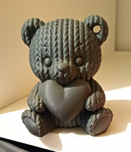 Grey resin teddy - grey, figurine