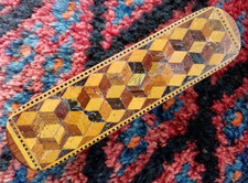 Victorian Tunbridge ware clothes brush - block pattern