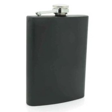 Hip Flask 8oZ BLACK Steel Whisky Alcohol Drink Pocket Gift Wine Bottle Vodka