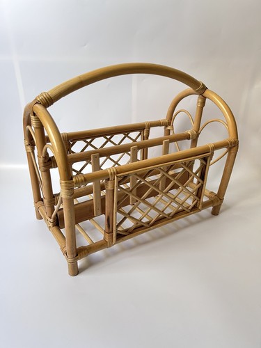 Vintage bamboo magazine holder - magazine,
