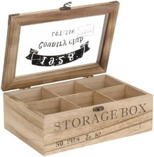 6 Compartment Wooden Tea Box