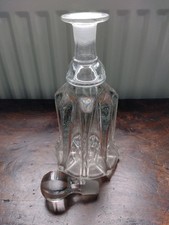 Vintage Heavy Crystal  Cut Glass Sherry Spirit Bell Shaped Decanter 31cm Tall
