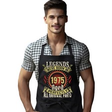 50th Birthday BBQ Cooking Kitchen Apron 50 Years Old Born Legend 1975