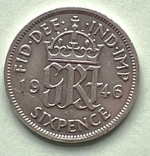 Pre 1947 0.5 Silver Sixpence