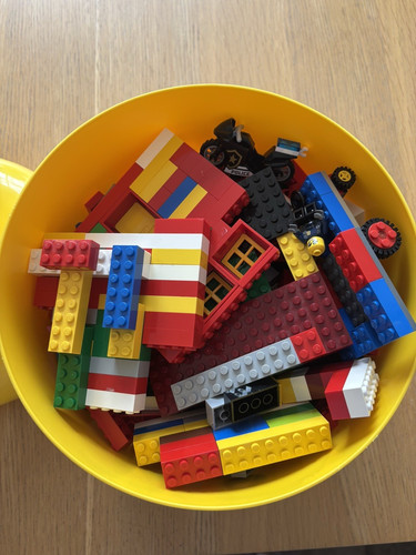 Lego yellow storage head - yellow,