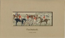 German Titled Stevengraph T.Stevens Silk Woven Picture "Fuchstodt  (Fox Dead! )"