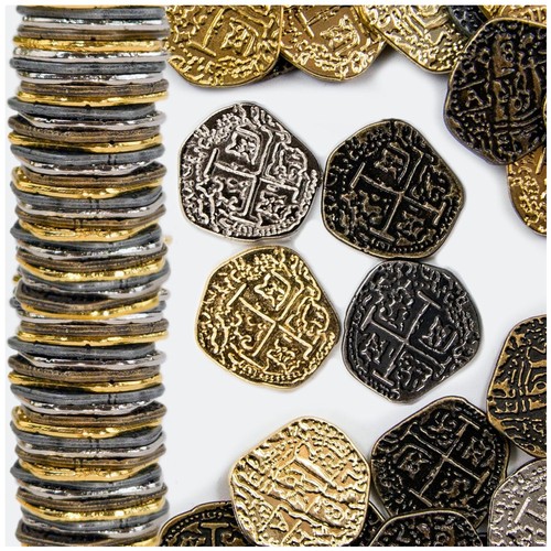 Antique metal pirate coins - metal,