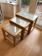 Solid light Oak & Smoked Glass