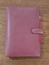 Filofax Finsbury Personal Rare Pebbled Leather Organiser Raspberry Pink. Used