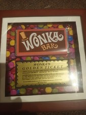 Charlie & Chocolate Factory , Wonka Bar & Golden Ticket, Framed Items , Props