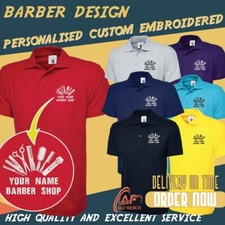 Personalised Embroidered POLO Your Text Hair Cutting Beauty Parlour Salon SPA