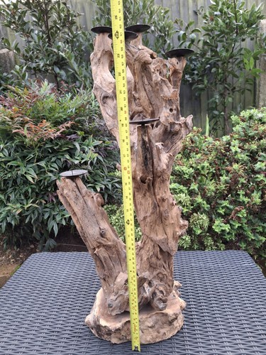 Teak root candle - teak, holder