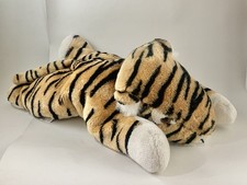 Tiger Tan Striped And Cream Plush Pyjama Case 11 x 19 X 4 (Width, Height, Depth)