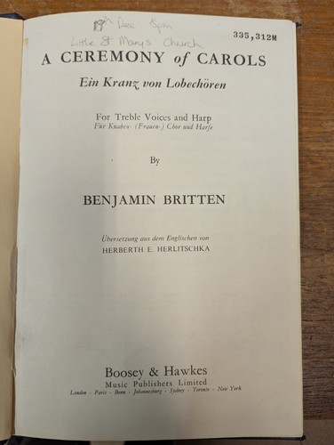 Britten ceremony of - britten:,
