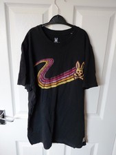 mens size 4 Psycho Bunny tee Black with rainbow bunny and stripes. Size 4 tshirt