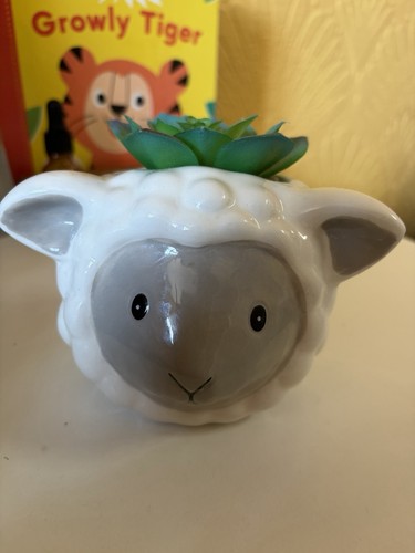 Dunelm ceramic sheep plant - ,