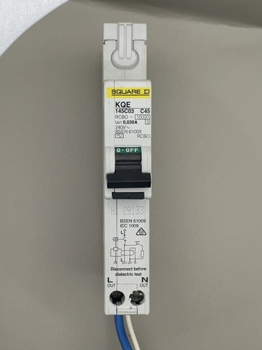 Square kqe rcbo c45amp - square, 30ma