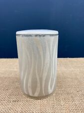VINTAGE RETRO CYLINDER PENDANT WHITE ZEBRA PATTERN GLASS LAMP LIGHT SHADE