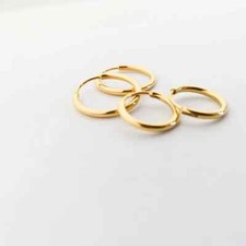 9ct gold sleeper hoop earrings - sleeper,