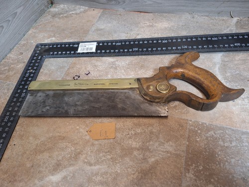 Vintage brass backed tenon - brass,