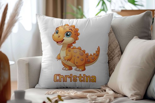 Personalised dinosaur cushion - dinosaur,