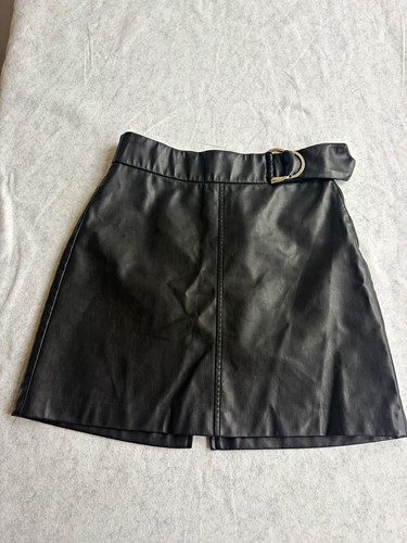 Zara black faux leather - zara, belted