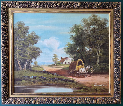 Large signed brenner oil - signed,