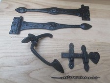 CAST IRON SUFFOLK COTTAGE LATCH ARROW HEAD DOOR GATE TEE T HINGES SET