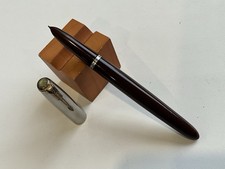 Parker 51 Vintage Brown And Steel Cap Button Filler Fountain Pen