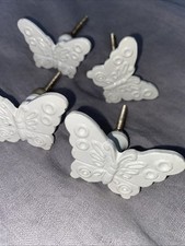 Butterfly Metal Door Knob Handles x 4