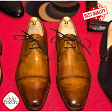 Artisan Crafted Brown Cap Toe