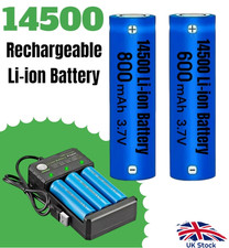 14500 Rechargeable Lithium Batteries GENUINE 3.7v 800mAh Li-Ion Cell Battery UK