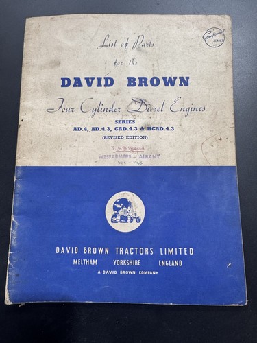 David brown parts list - brown,