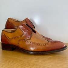 Floris Van Bommel Brogue Brown Shoes, Mens, size 9, Polished Leather