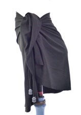 Nicole Olivier Black Sarong size XL  Beach Skirt Cover Up Pareo Wrap Beads