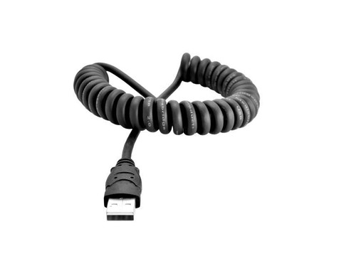 Black coiled stretch usb cable - black,