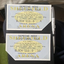 DEPECHE MODE DEVOTIONAL TOUR 2 TICKETS Sheffield Arena 18 December 1993
